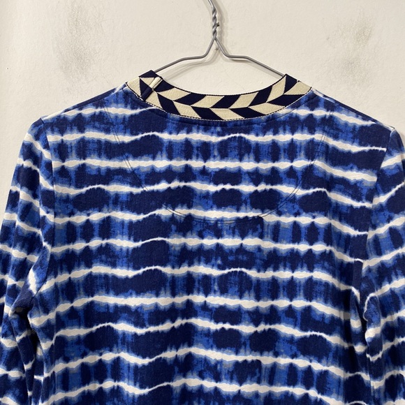 Tory Burch Hollie Tie Dye Striped Long Sleeve Cotton Dress Shift Dress S - Picture 8 of 14